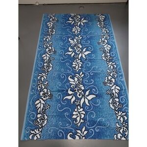 ARII Creation Tahiti Tropical Cotton Fabric 44X70 Blue White Black Screen Floral